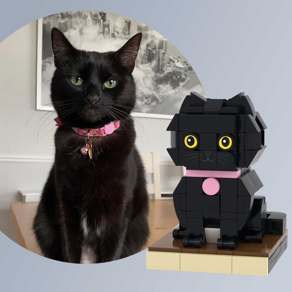 Personalisierte Bausteinfigur – 1 Katze – Personalisierte Katzenfigur