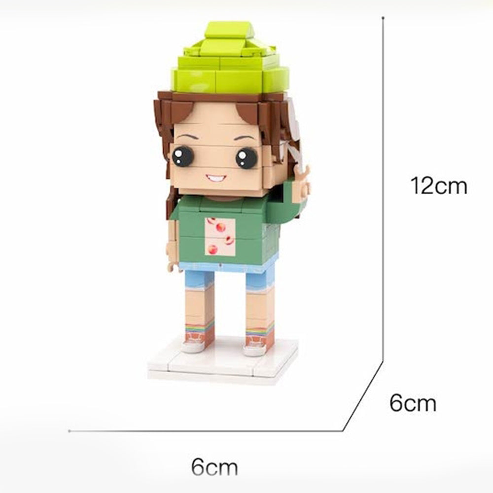 Personalisierte Bausteinfigur – 1 Person – Lustiges Geschenk für Männer mit Hut