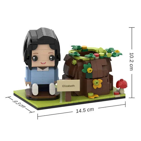 Individuelle Bausteinfigur – Stiftehalter mit Baumstamm-Design – Personalisierbar