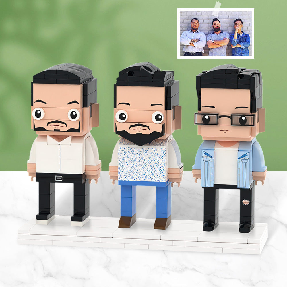 Personalisierte Bausteinfiguren – 3 Personen – Geschenk für Freunde