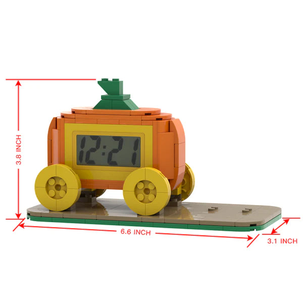 Personalisierte Bausteinfiguren – Uhr mit Kürbis-Design – Personalisiertes Geschenk