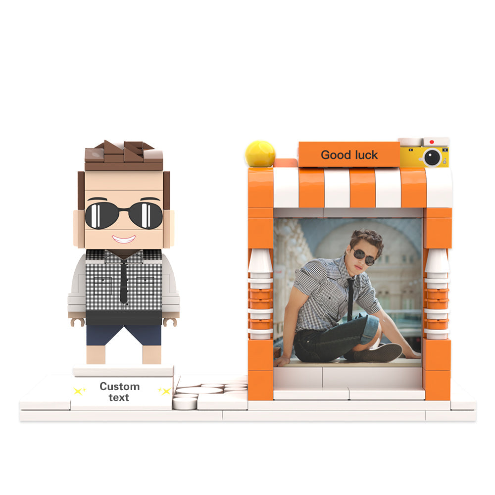 Individuelle Bausteinfigur – Stiftehalter mit persönlichem Foto und Namen