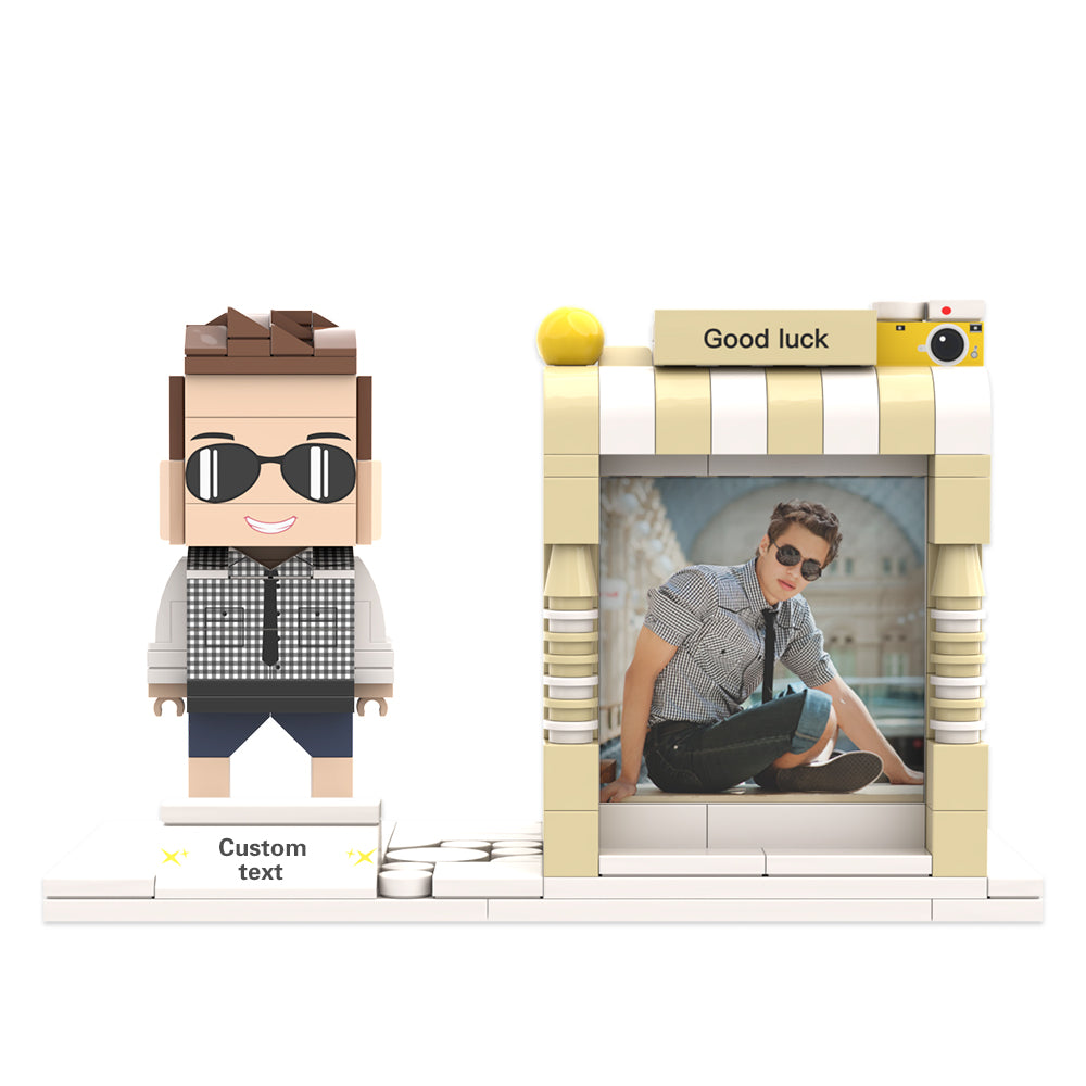 Individuelle Bausteinfigur – Stiftehalter mit persönlichem Foto und Namen