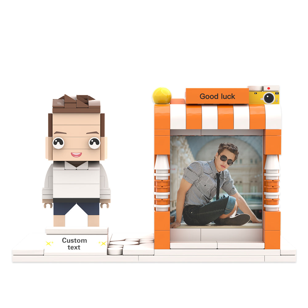 Individuelle Bausteinfigur – Stiftehalter mit persönlichem Foto und Namen