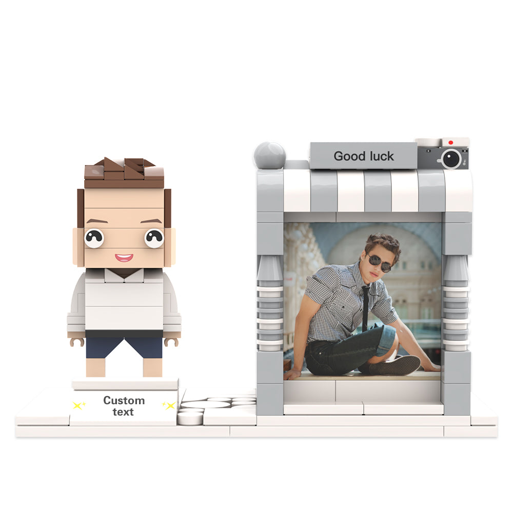 Individuelle Bausteinfigur – Stiftehalter mit persönlichem Foto und Namen