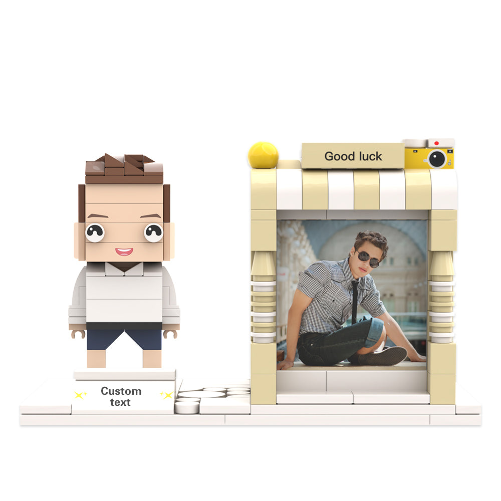 Individuelle Bausteinfigur – Stiftehalter mit persönlichem Foto und Namen