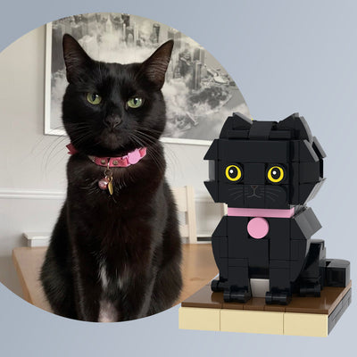 Individuelle Bausteinfigur – 1 Katze – Personalisierte Katzenfigur