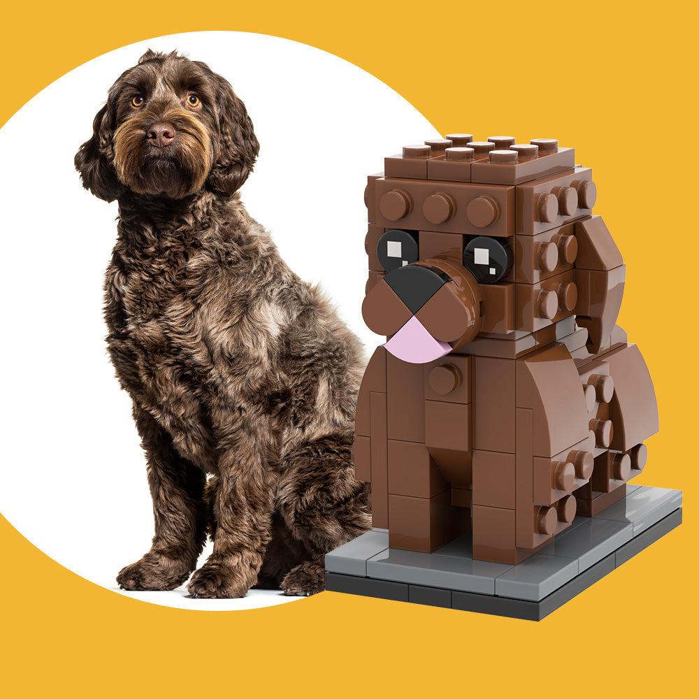 Individuelle Bausteinfigur – 1 Hund – Personalisierter Großpudel
