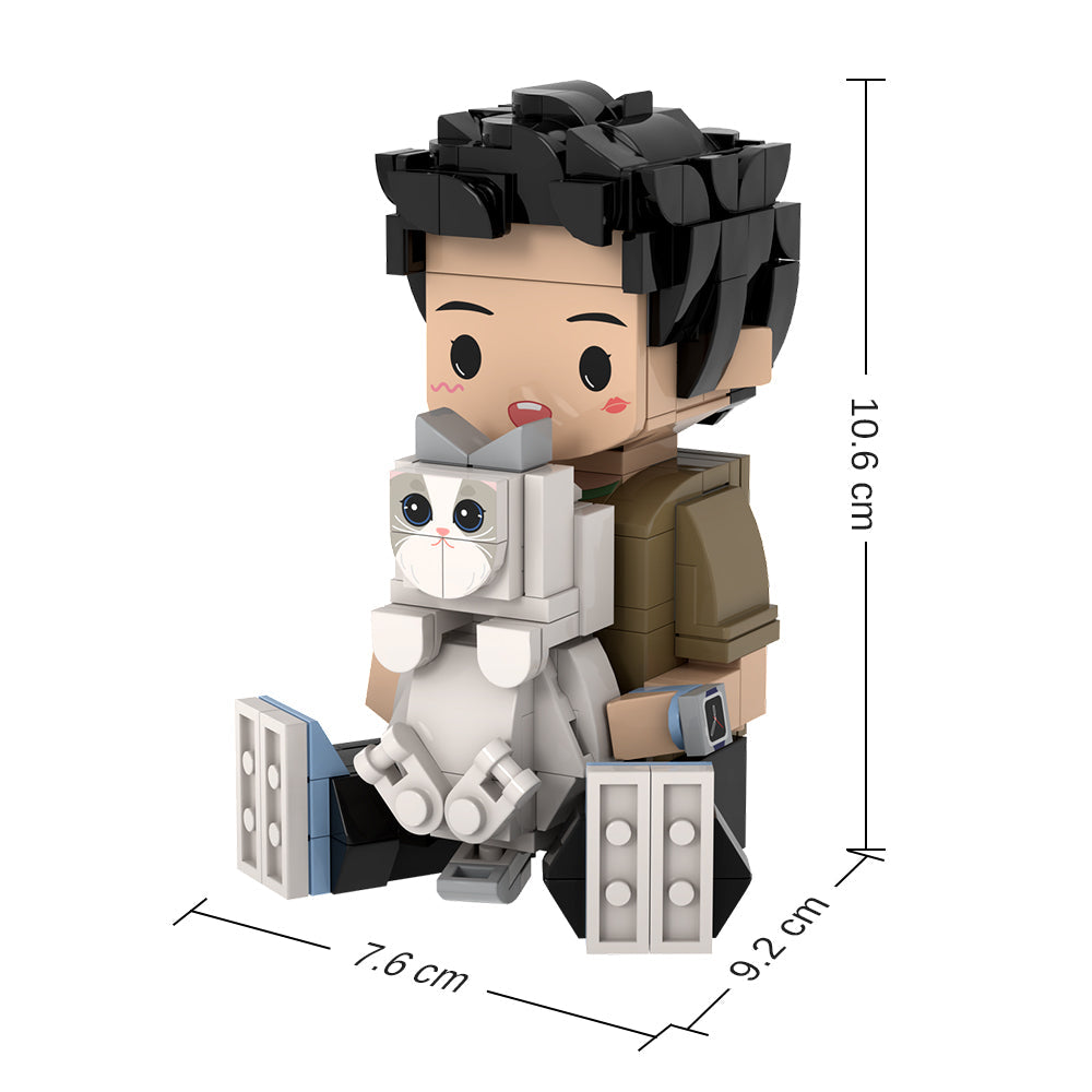 Individuelle Bausteinfigur – Sitzende Figur – Personalisierbares Spielzeug