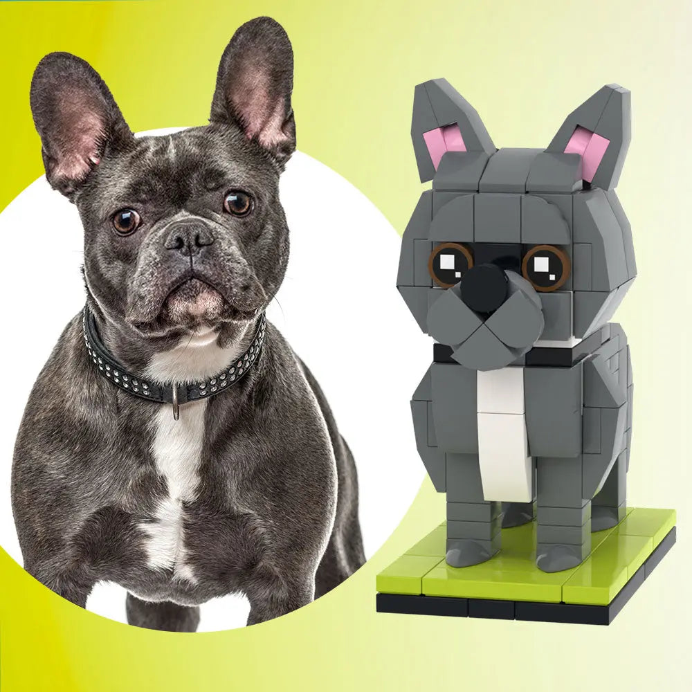 Individuelle Bausteinfigur – 1 Hund – Personalisierter Französischer Bulldogge