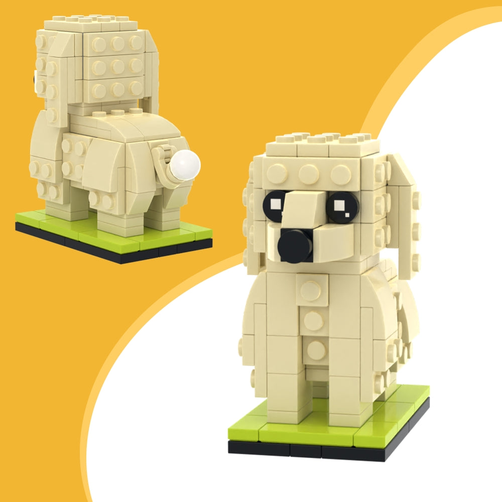 Individuelle Bausteinfigur – 1 Hund – Personalisierter Großpudel