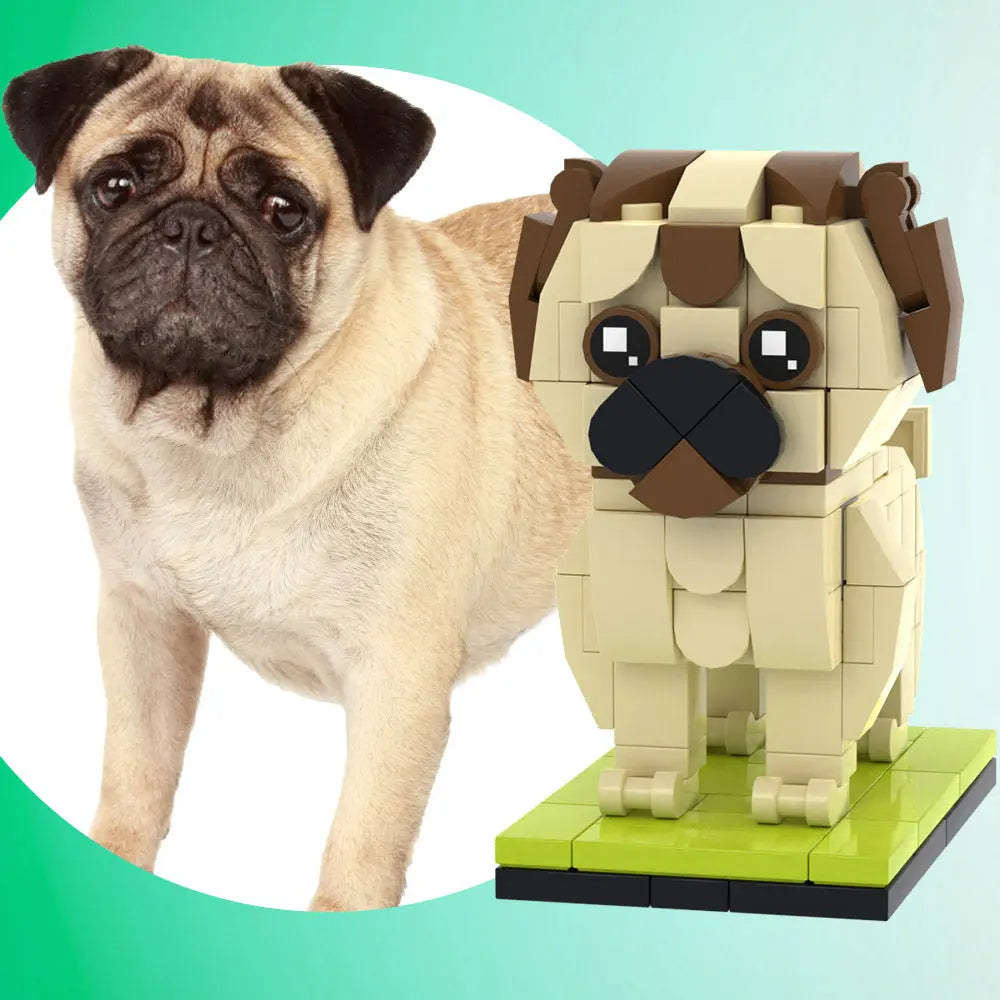 Individuelle Bausteinfigur – 1 Hund – Personalisierter Britischer Bulldogge