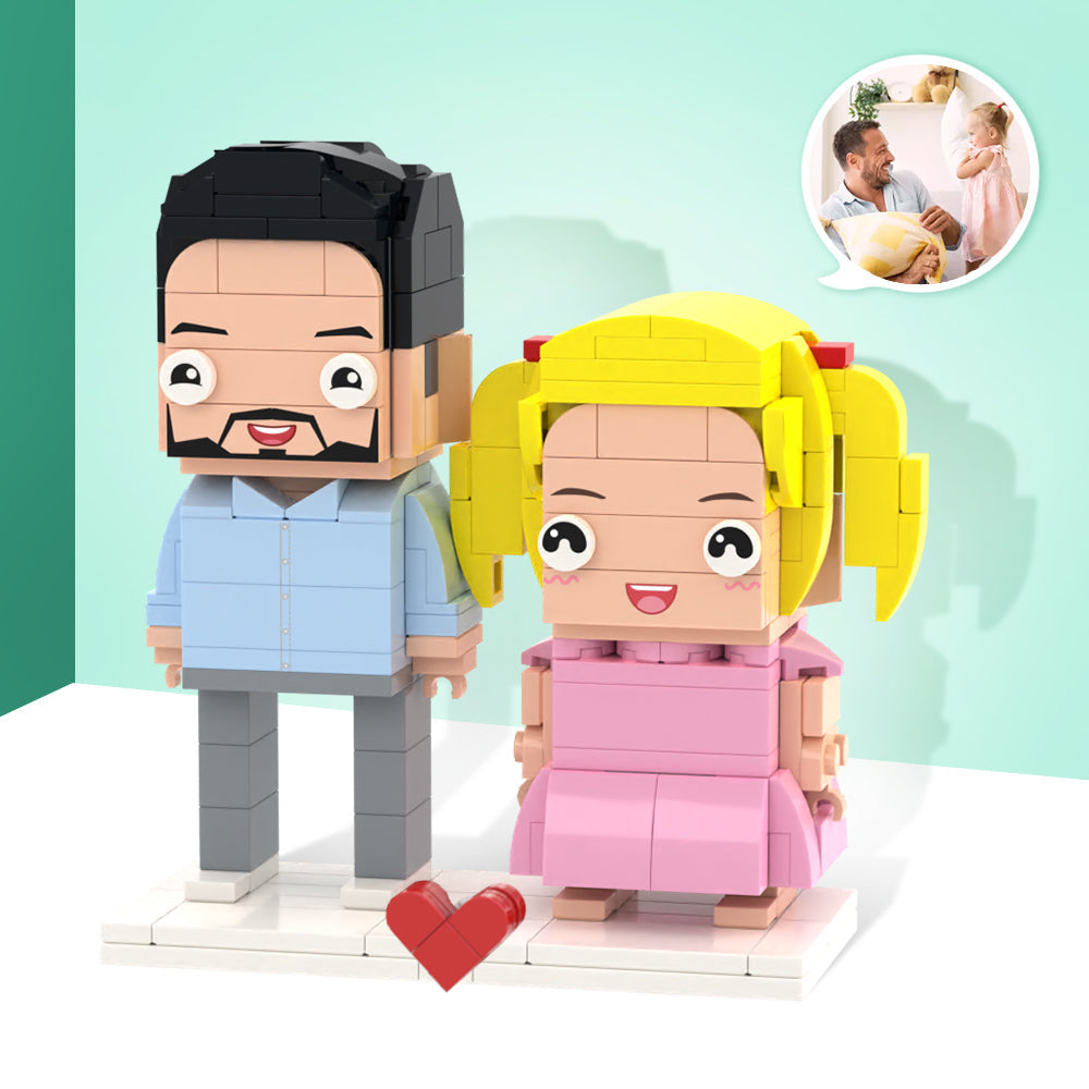 Individuelle Bausteinfiguren – 2 Personen – Geschenk für Papa