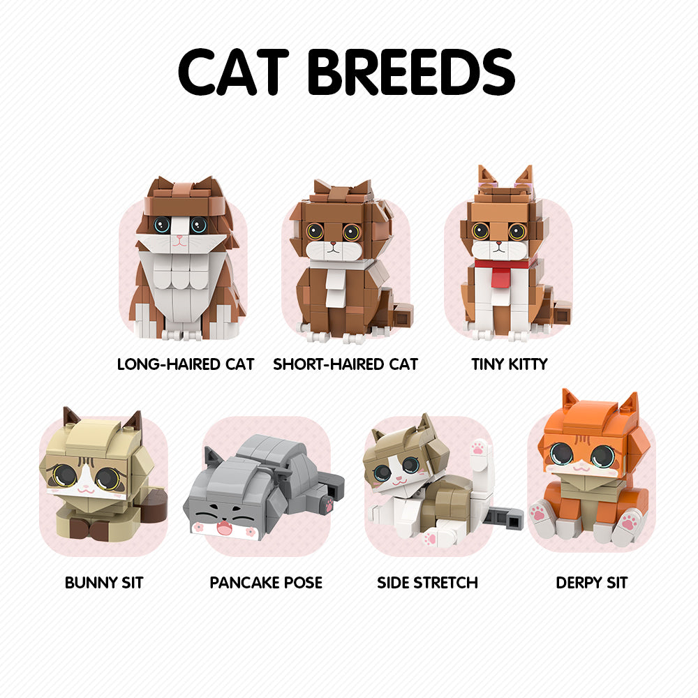 Individuelle Bausteinfigur - 2 Personen mit Katze - Personalisierbares Set