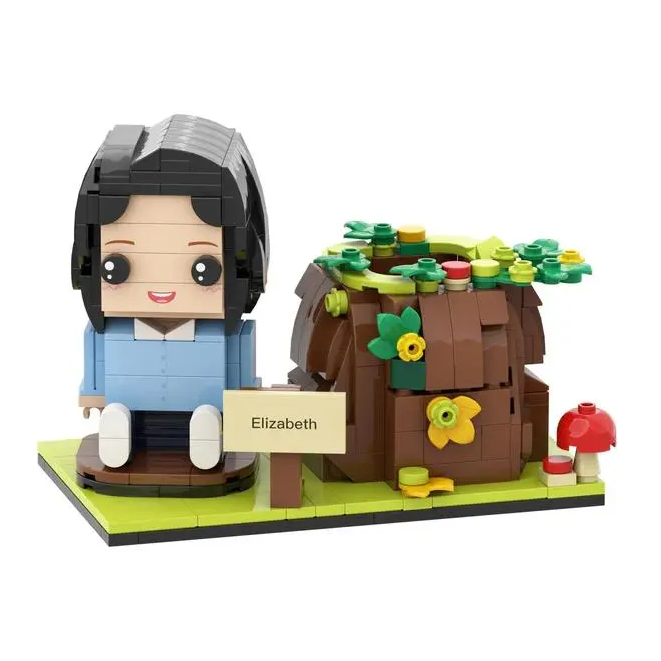 Individuelle Bausteinfigur – Stiftehalter mit Baumstamm-Design – Personalisierbar
