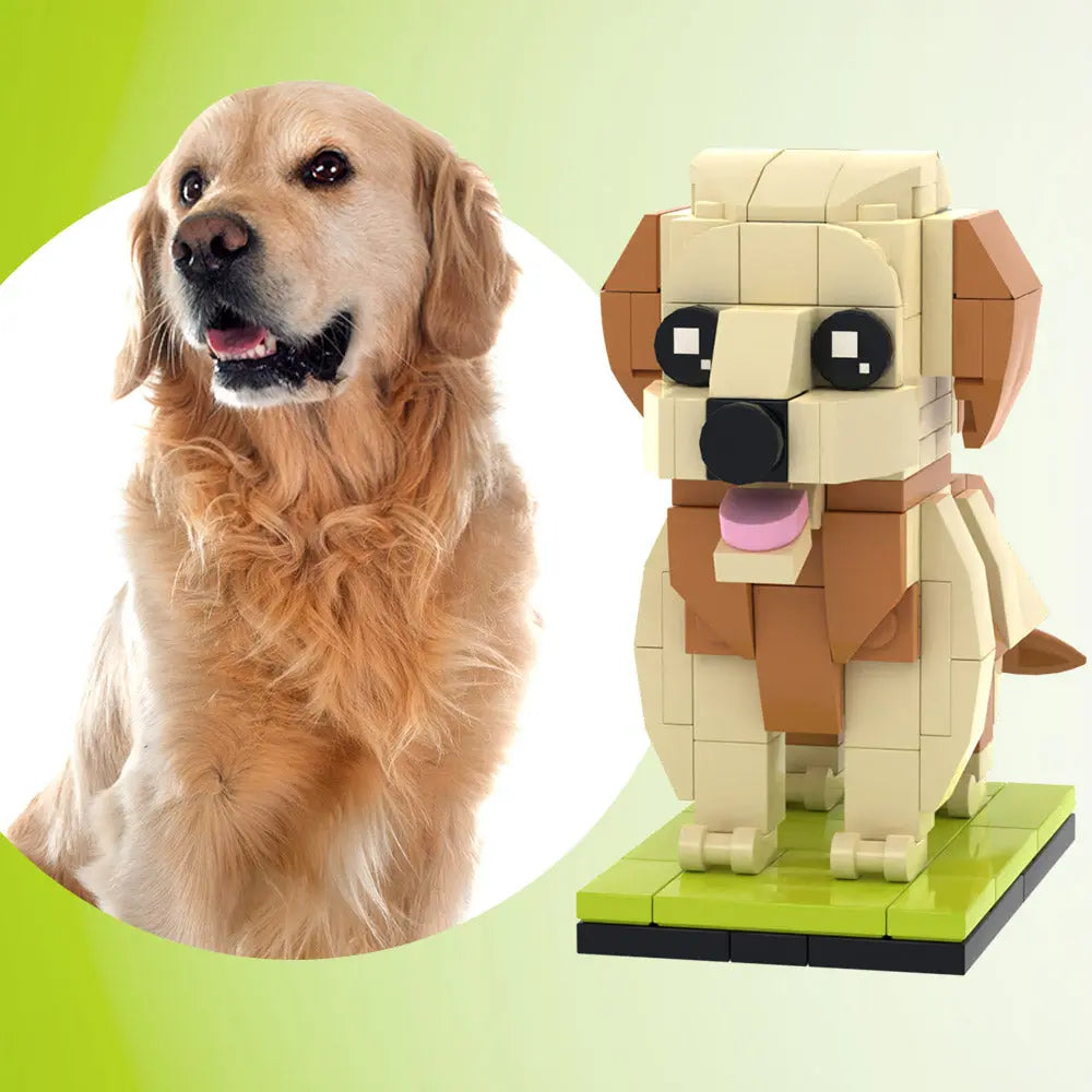 Individuelle Bausteinfigur – 1 Hund – Personalisierter Golden Retriever